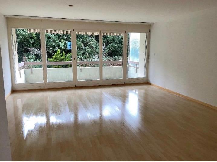 Messiewohnung nach der Räumung – sauberes, leeres Wohnzimmer bereit zur Neuvermietung